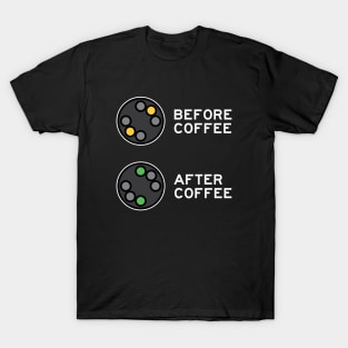 Railfan Railroad Signals Before Coffee After Coffee T-Shirt